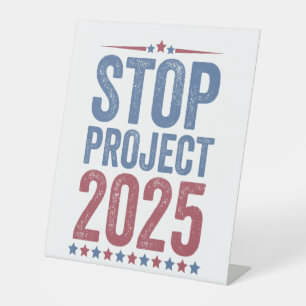 Stopp Project 2025 Trump Harris American Patroitic Sockelschild