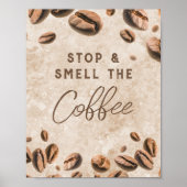 Stopp & Riechen Sie das Café Coffee Kitchen Barist Poster (Vorne)
