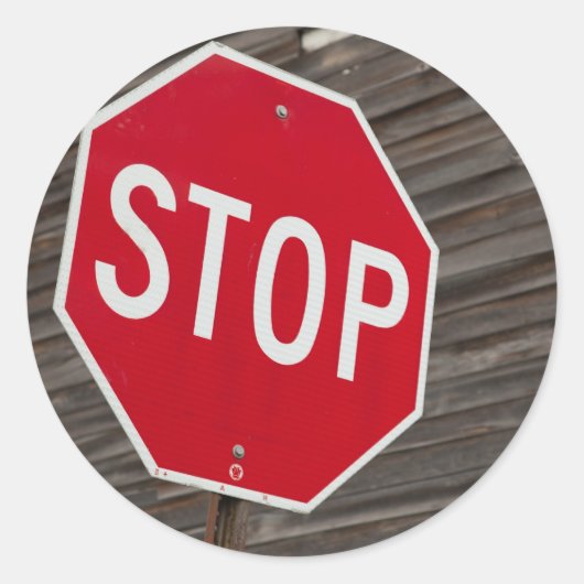 Stopp Runder Aufkleber (Vorderseite)