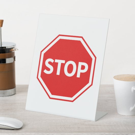 Stopp-Schild Sockelschild (In SItu)