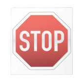 STOPP SIGN NOTIZBLOCK (Vorderseite)