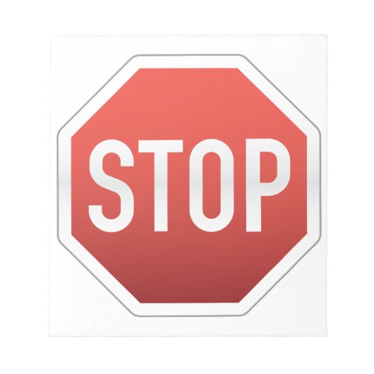 STOPP SIGN NOTIZBLOCK (Vorderseite)
