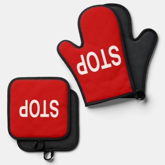 Stopp Sign Yard Flag Signature Garden Flag Ofenhandschuh & Topflappen-Set (Vorderseite/Rückseite)