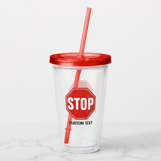 STOPP-Signatur Acryltrinkbecher (Rückseite)