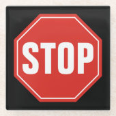 STOPP-Signatur Glasuntersetzer (Vorderseite)