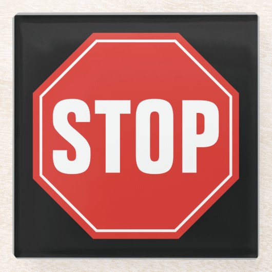 STOPP-Signatur Glasuntersetzer (Vorderseite)