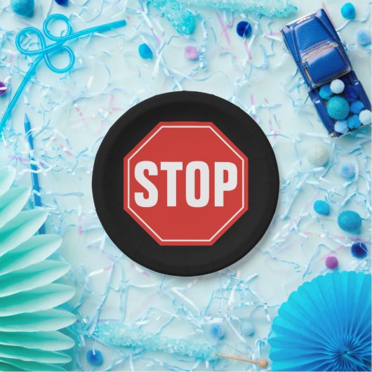 STOPP-Signatur Pappteller (Party)