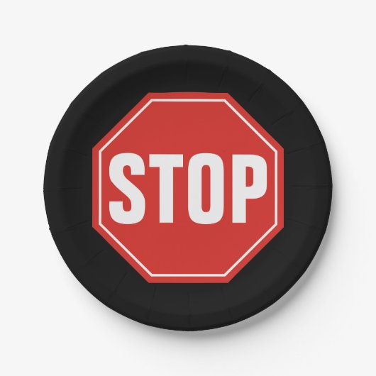 STOPP-Signatur Pappteller (Vorderseite)