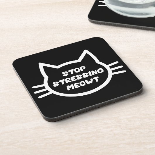 Stopp Stressing Meowt - Funny Cat Untersetzer (Linke Seite)