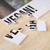 Stopp Tierquälerei wird mit braunem Schwein vegan Puzzle (Seite)
