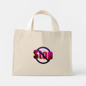 Stopp Tote Bag Mini Stoffbeutel (Rückseite)