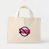 Stopp Tote Bag Mini Stoffbeutel (Vorne)