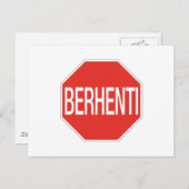 Stopp, Traffic Sign, Malaysia Postkarte (Vorne/Hinten)