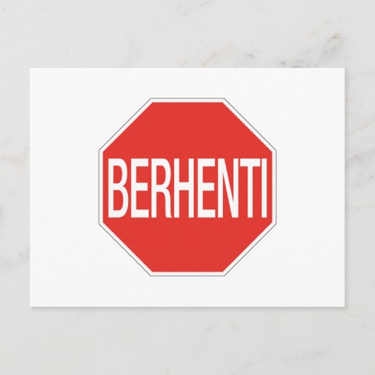 Stopp, Traffic Sign, Malaysia Postkarte (Vorderseite)