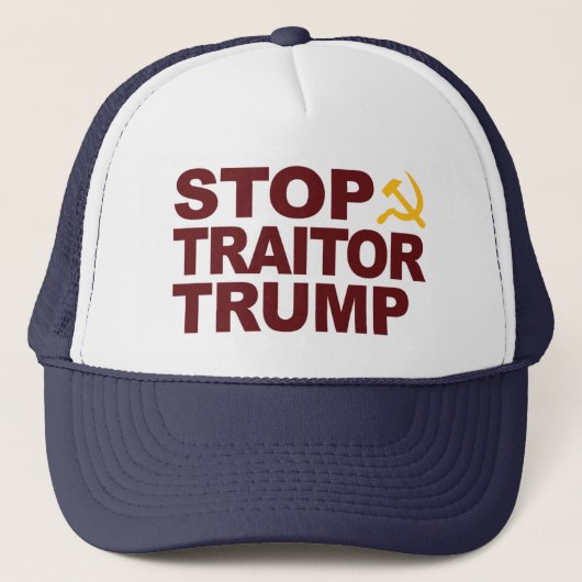 "Stopp Traitor Trump" Hut mit Hammer & Sickle Truckerkappe (Vorderseite)