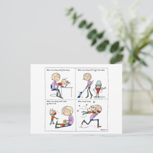 Stopp Trying Postkarte (Stehend Vorderseite)