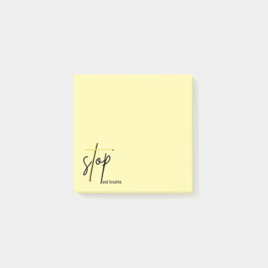Stopp und Breathe Post-it Klebezettel (Vorderseite)