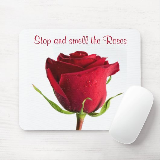 Stopp und Riechen der Rose Rote Rose Mousepad (Mit Mouse)
