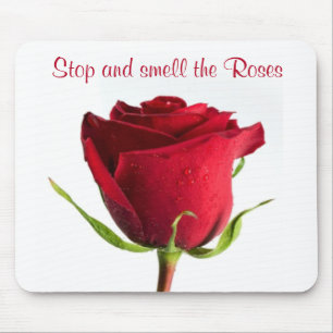 Stopp und Riechen der Rose Rote Rose Mousepad