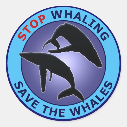 Stopp Whaling Rettete die Wale Runder Aufkleber (Vorderseite)