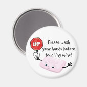 Stoppen Bitte Hände waschen Magnet (Vorderseite/Rückseite)