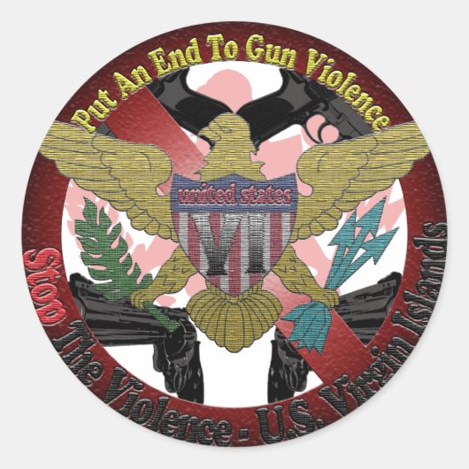 Stoppen der Gewalt Runder Aufkleber (Vorderseite)