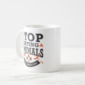 Stoppen des Essens von Tieren Kaffeetasse (Vorderseite Links)