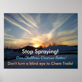 Stoppen des Spray von Chem Trails, Plakat