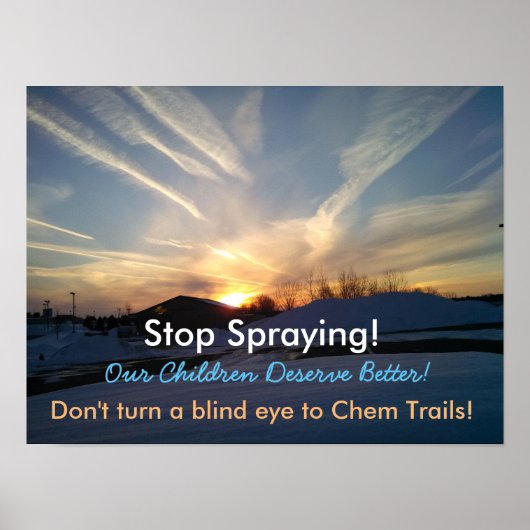 Stoppen des Spray von Chem Trails, Plakat (Vorne)
