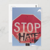 Stoppen Hass Postkarte schließen (Vorne/Hinten)