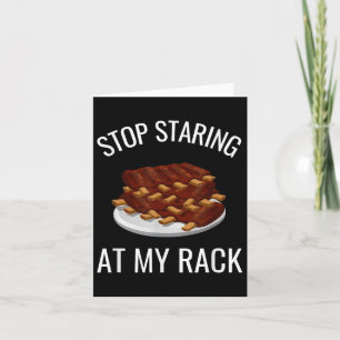 Stoppen Sie an meinem Rack lustigen Rack Ribs Barb Karte