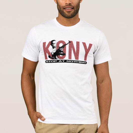 Stoppen Sie an nichts! Kony Kinderarmee T-Shirt (Vorderseite)