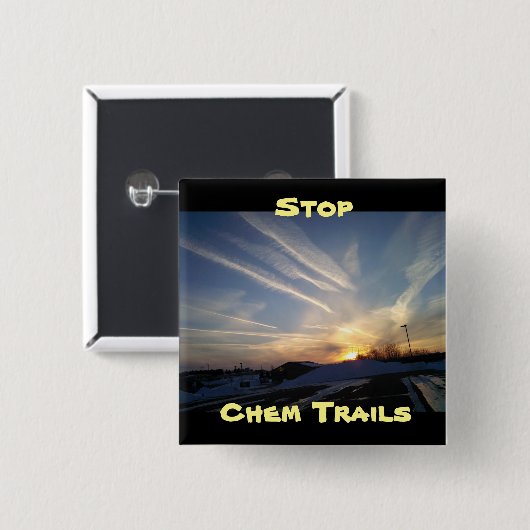 Stoppen Sie Chem Trails, Anti Chem Trail Button (Vorne & Hinten)
