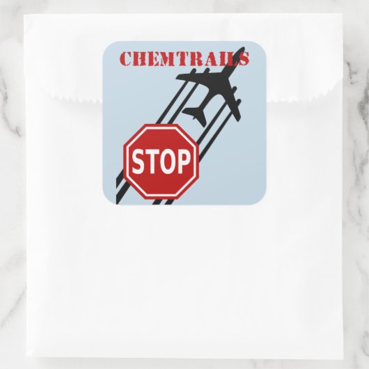 Stoppen Sie chemtrails Quadratischer Aufkleber (Tasche)
