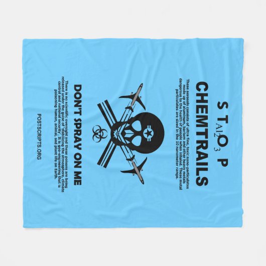 Stoppen Sie Chemtrails - Spray mich nicht an! Fleecedecke (Vorderseite (Horizontal))