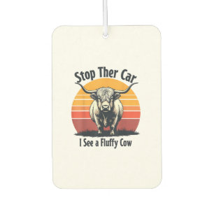 Stoppen Sie das Auto I sehen Fluffy Cow Retro High Autolufterfrischer