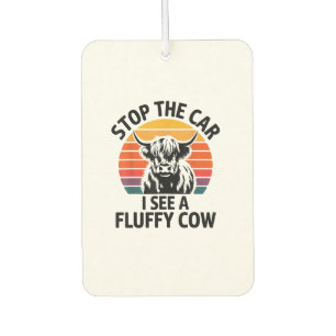 Stoppen Sie das Auto I sehen Fluffy Kuh Retro High Autolufterfrischer