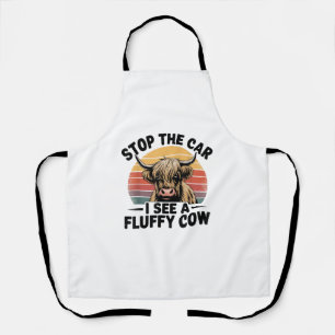 Stoppen Sie das Auto Ich sehe Fluffy Funny Kuh Ret Schürze