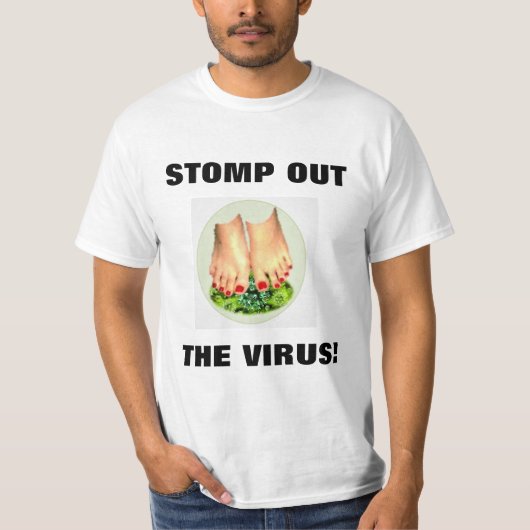 STOPPEN SIE DAS WEISSE SHIRT DER VIRUS-MÄNNER AUS (Vorderseite)