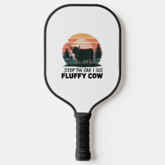 Stoppen Sie den Auto sehen fließende Kuh Hochland  Pickleball Schläger