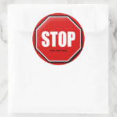 Stoppen Sie den benutzerdefinierten Stift signiere Runder Aufkleber (Tasche)