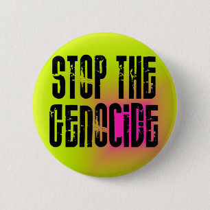Stoppen Sie den Genozid-Knopf Button