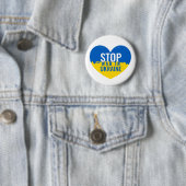 Stoppen Sie den Krieg in der Ukraine. Button (Beispiel)