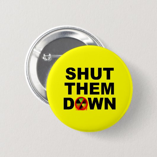 Stoppen Sie den Slogan No Meltdowns Button (Vorne & Hinten)