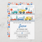 Stoppen Sie den Verkehr farbenfroh Transport 1. Ge Einladung (Vorne/Hinten)