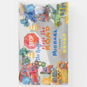 Stoppen Sie den Verkehr nah die Straßenautos Junge Banner (Vertikal)