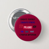 Stoppen Sie den Vorurteil-Knopf (dunkelrot) Button (Vorne & Hinten)
