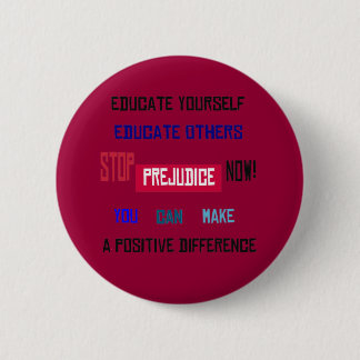 Stoppen Sie den Vorurteil-Knopf (dunkelrot) Button