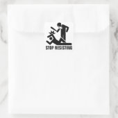 Stoppen Sie den Widerstand Quadratischer Aufkleber (Tasche)