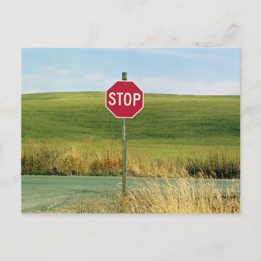 Stoppen Sie die Anmeldung auf Country, Palouse, Wa Postkarte (Vorderseite)